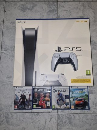 Consola PS5 con 2 mandos y 4 juegos