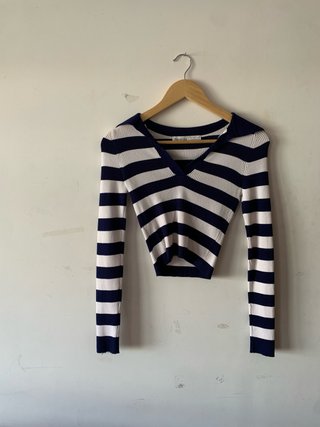 Jersey corto rayas azul y blanco
