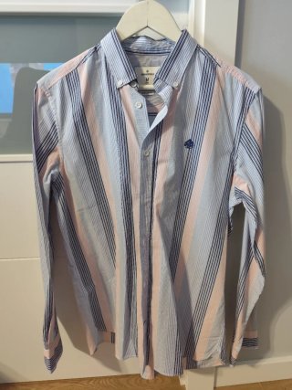 Camisa Springfield Talla M Rayas Azul Rosa