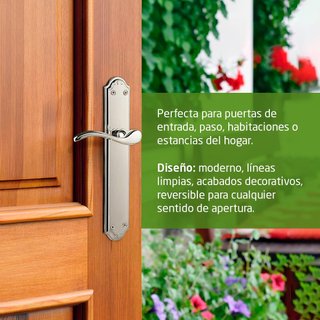 Amig manillas puerta placa aluminio cromado