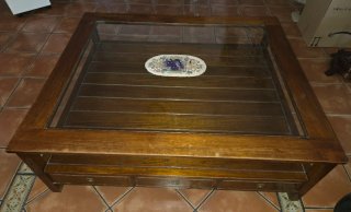 Mesa de centro madera y cristal