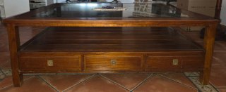 Mesa de centro madera y cristal