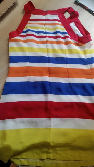 Vestido Blanco rayas multicolor Talla XL