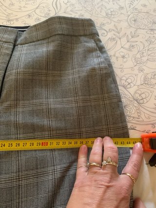 Pantalones Zara rectos cuadros grises