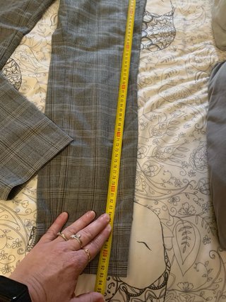 Pantalones Zara rectos cuadros grises