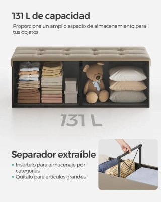 Puff Almacenaje 131L 110cm Topo SONGMICS LSF075K03