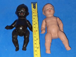 Lote 2 bambole in celluloide antiche anni '50-'60