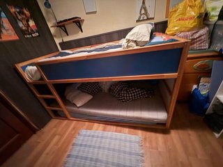 Cama alta infantil de madera