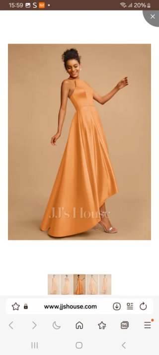 Vestido de fiesta naranja asimétrico