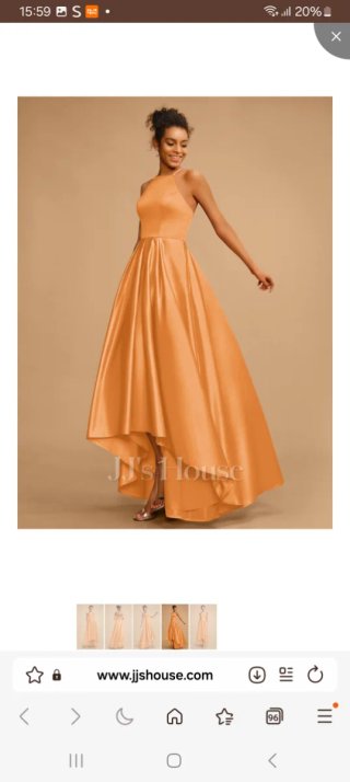 Vestido de fiesta naranja asimétrico