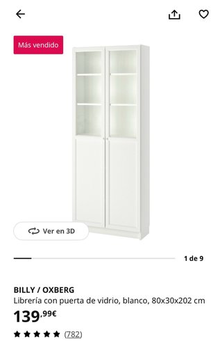 Librería BILLY Ikea Blanca Madera
