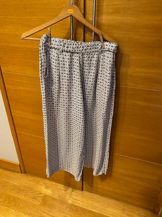 Pantalón ancho estampado blanco multicolor
