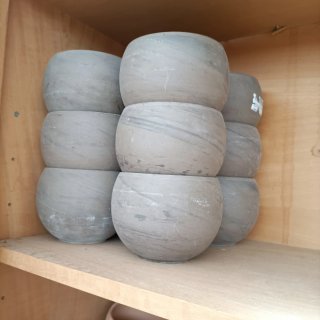 Set 2 Vasi Sfera Ceramica Marrone
