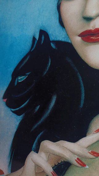A. VARGAS – “Spanish Gypsy with Black Cat” (1928)