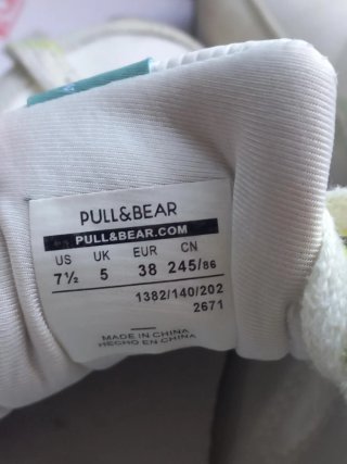 Zapatillas Pull&Bear Talla 38 Tonos Pastel