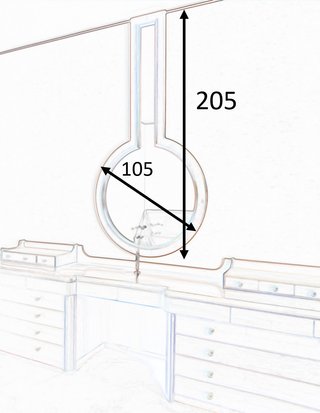 Specchio moderno con cornice in legno di noce