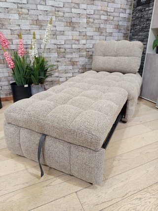 Sillón cama individual beige/gris