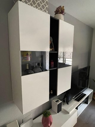 Mueble Comedor/Salón 2 Piezas Blanco y negro