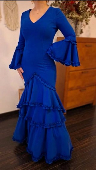 Traje de Flamenca Azul TODAS LAS TALLAS
