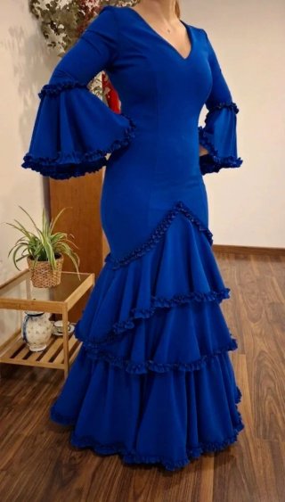 Traje de Flamenca Azul TODAS LAS TALLAS