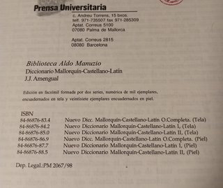 Diccionario Amengual Mallorquín Castellano Latín