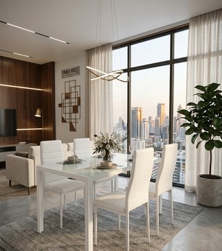 Mesa cristal y 4 sillas comedor