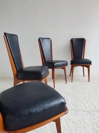 Set de 4 sillas Mid Century. Francia 50s.
