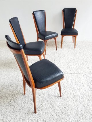 Set de 4 sillas Mid Century. Francia 50s.