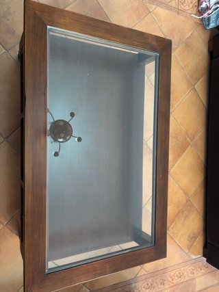 Mesa de centro madera maciza caoba vintage