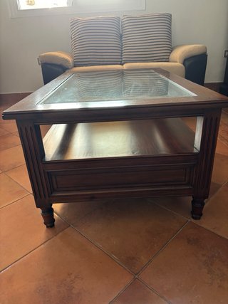 Mesa de centro madera maciza caoba vintage