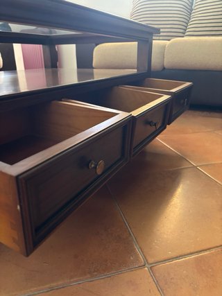 Mesa de centro madera maciza caoba vintage