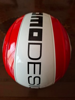 Casco Moto Jet Talla M Blanco/Rojo