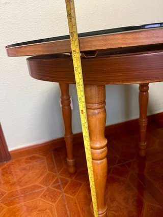 Mesa redonda madera y cristal Extensible