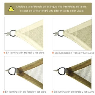 Toldo Vela 4x3 Anti UV Transpirable Crema
