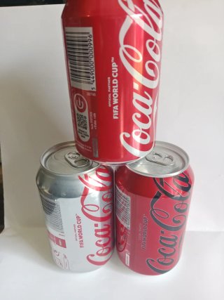 3 Latas Coca-Cola FIFA Mundial Bélgica y España