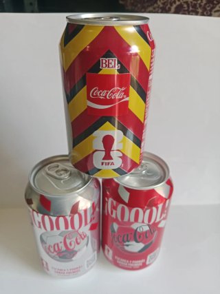 3 Latas Coca-Cola FIFA Mundial Bélgica y España