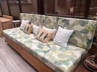 Divano Pallet Terrazza in Tela e Legno