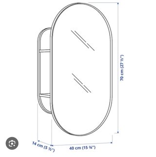 Espejo Ovalado Ikea Negro con Almacenaje