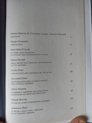 Per una storia dell'assistenza Infermieristica