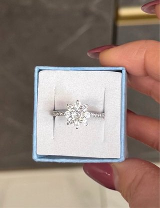 Anello Argento 925 Zircone. Fiore
