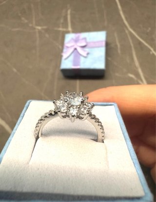 Anello Argento 925 Zircone. Fiore