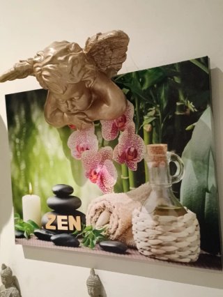 Cuadro Zen Dorado y Verde