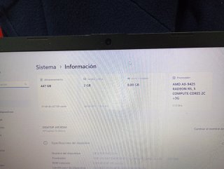 Portátil HP AMD A9 9425 R5 Negro