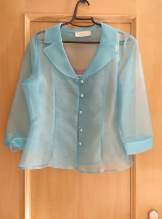 Conjunto Tapioca Vestido y Chaquetilla Azul/Morado