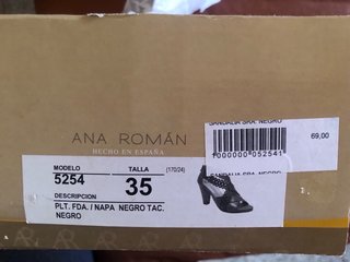 Sandalias Ana Román Piel Negras Talla 35
