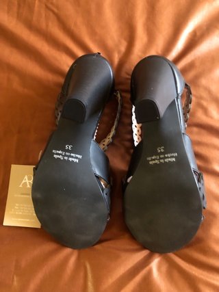 Sandalias Ana Román Piel Negras Talla 35