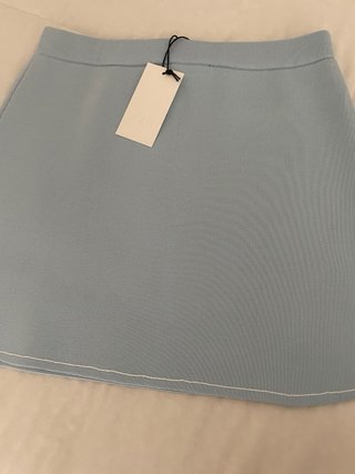 Falda mini punto Zara azul