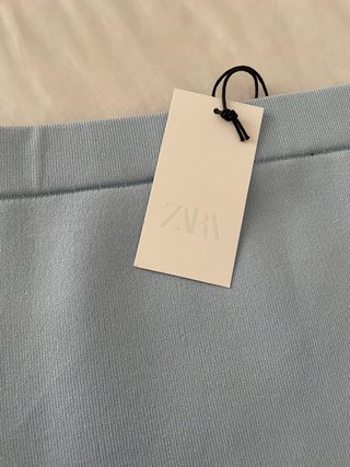 Falda mini punto Zara azul