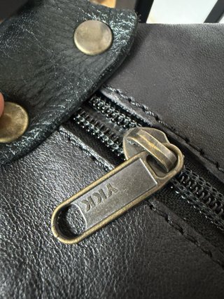 Bolso Piel Artesanal Negro Unisex