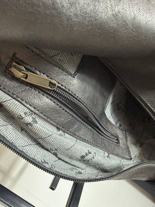 Bolso Piel Artesanal Negro Unisex